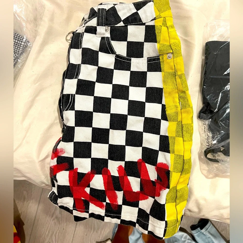 Checker Mini Skirt - Picture 2 of 3
